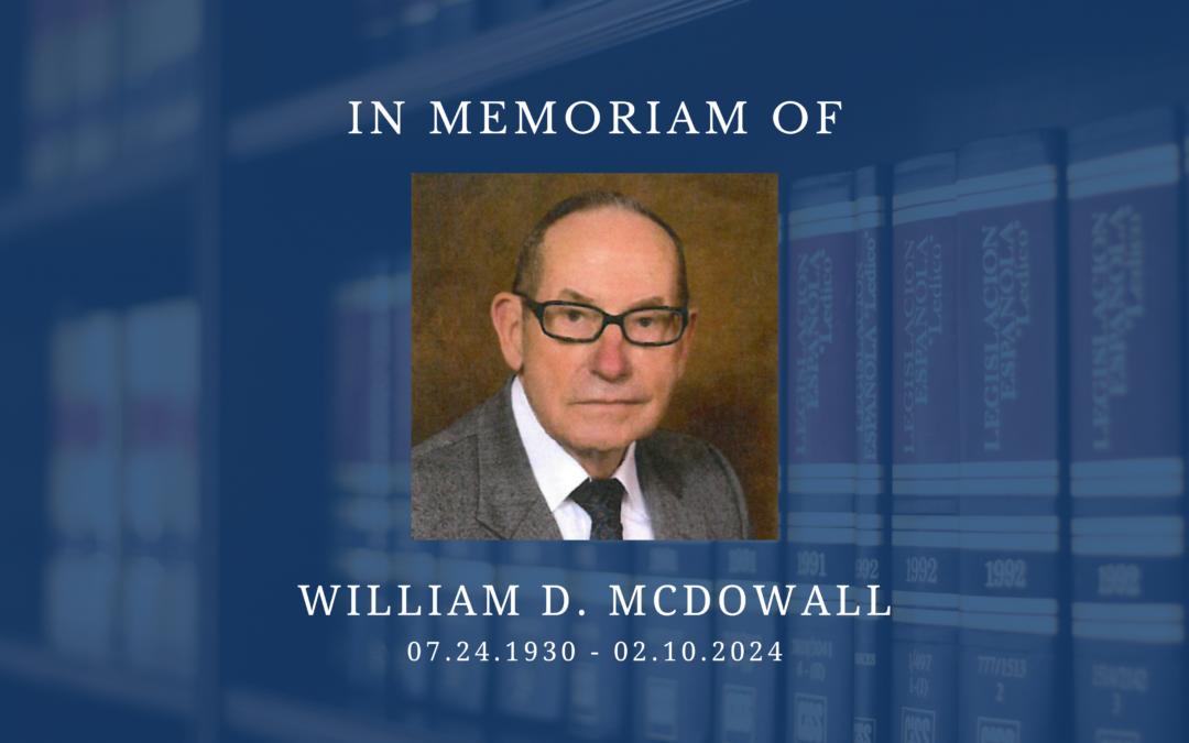 In Memoriam of William D. McDowall